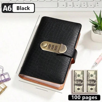 Pomence Savings Binder with Lock in Black