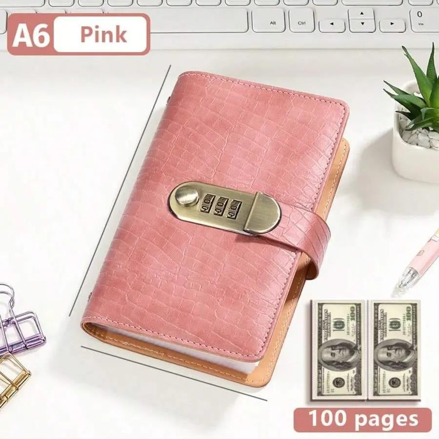 Pomence Savings Binder with Lock in Pink