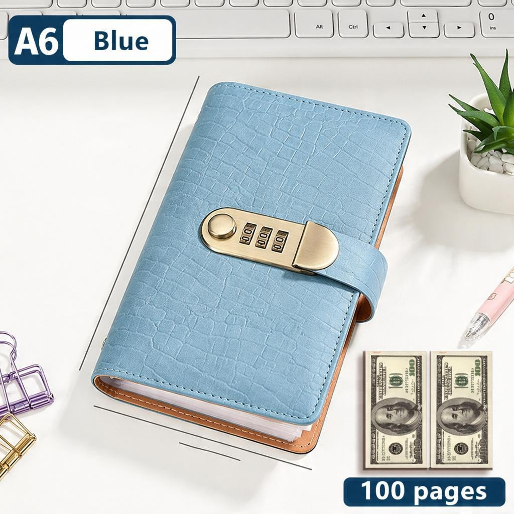 Pomence Savings Binder with Lock in Blue