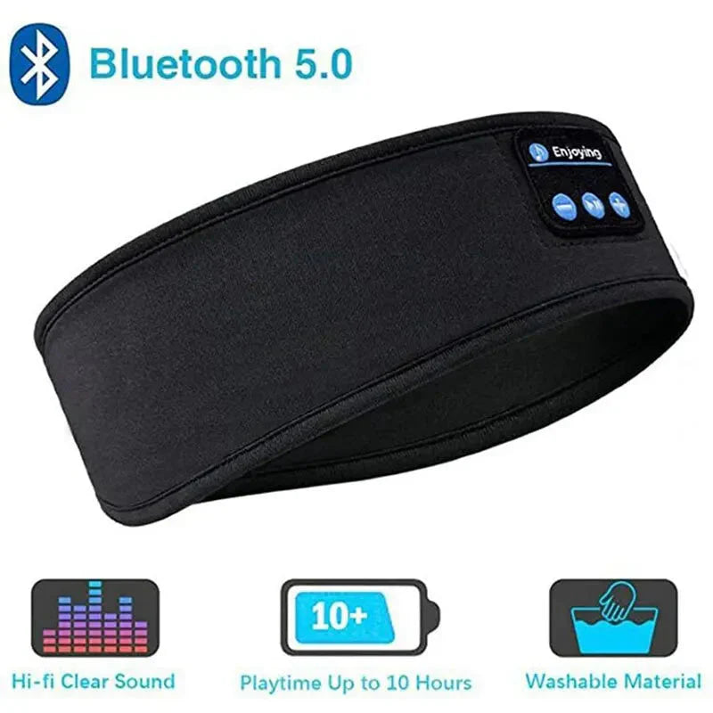 Pomence™ Bluetooth Sleep Headband. Black: Bluetooth 5.0, hi-fi clear sound, playtime up to 10 hours, washable