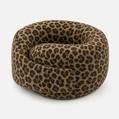 Pomence™ Wrap Travel Neck Pillow. Leopard: memory foam wrap pillow, closes around your neck, adjustable strap