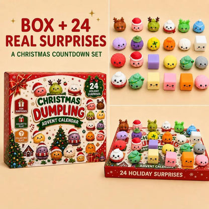 Box plus 24 real mochi surprises, a Christmas countdown set