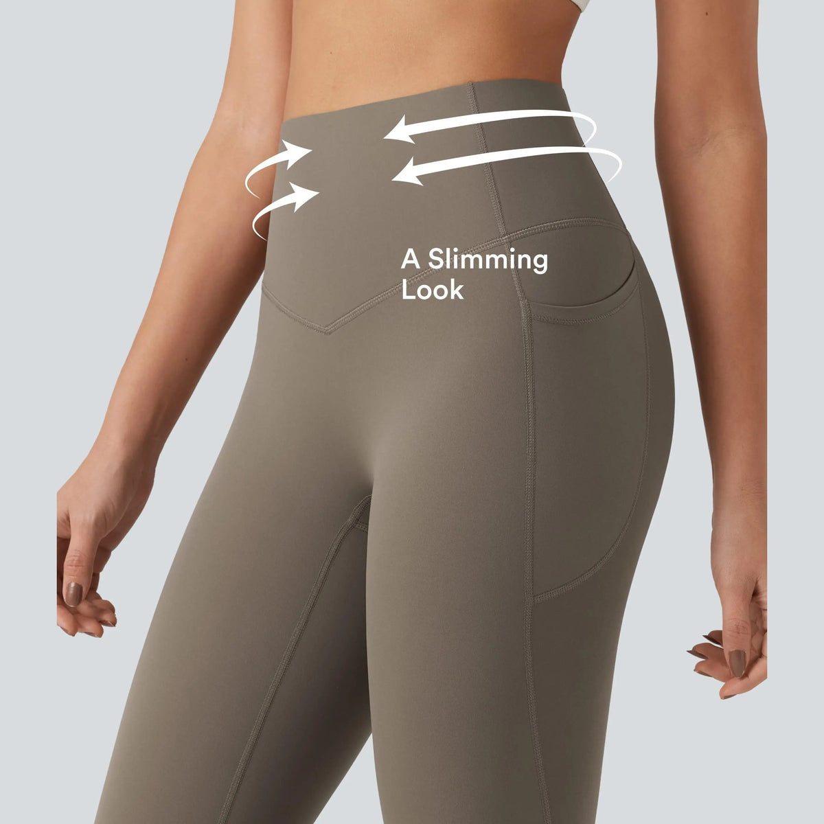 Sandwich waistband for a slimming look