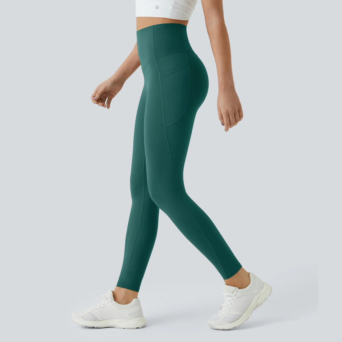 High Waisted Tummy Control Sculpt Leggings with Pockets in June Bug