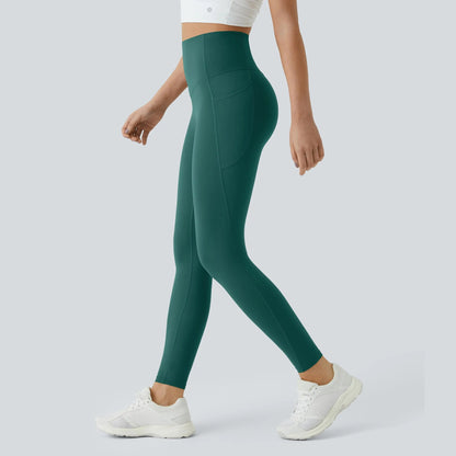 High Waisted Tummy Control Sculpt Leggings with Pockets in June Bug