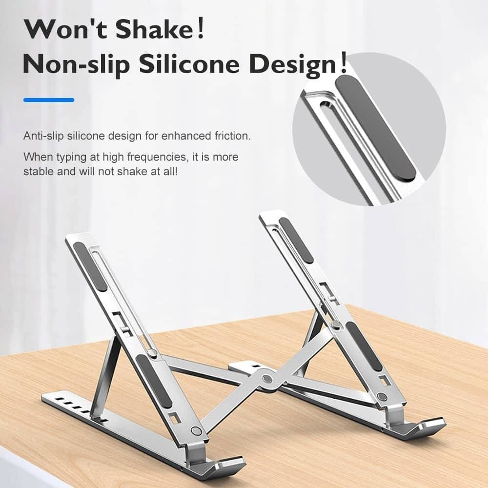 Adjustable Aluminum Laptop Stand, Portable Ergonomic Riser