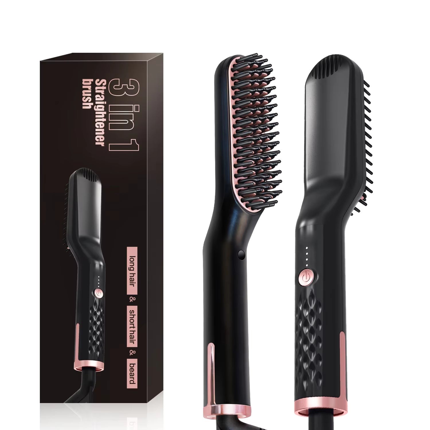 Hot Comb Straightener, Ionic Electric Heating Brush, Fast Heating, Anti-Scald Styler for Wet & Dry Use, for Men’s Beard & Hair