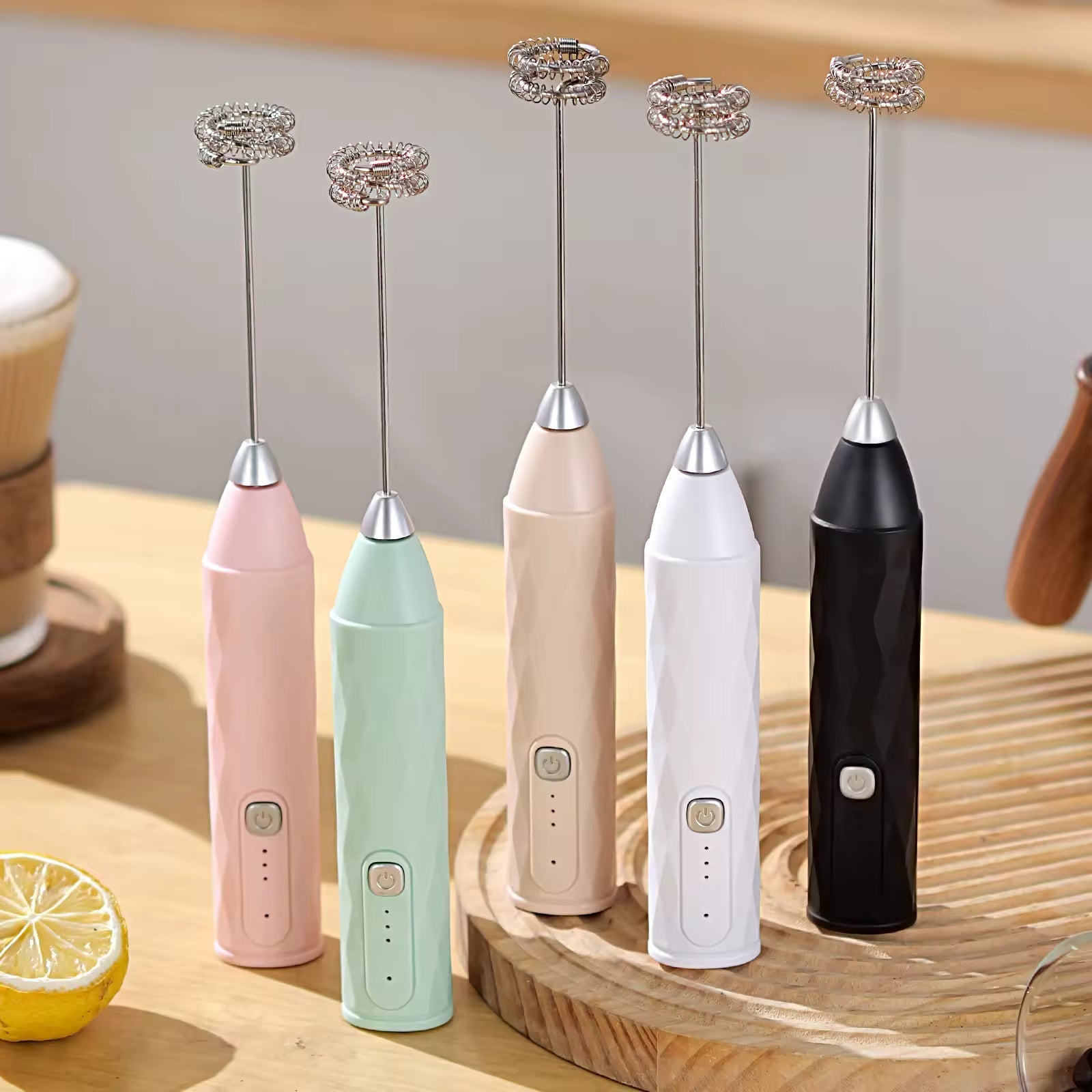 Mini Electric Handheld Milk Frother, USB Rechargeable Coffee, Latte & Cocktail Mixer