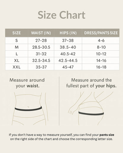 Tuck-N-Lift Seamless Slip Short size chart