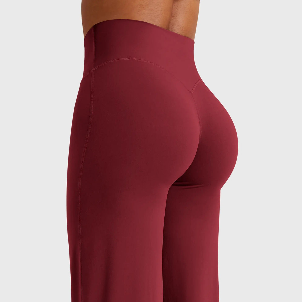 High-Waisted Straight Leg Yoga Leggings in Anchor Red