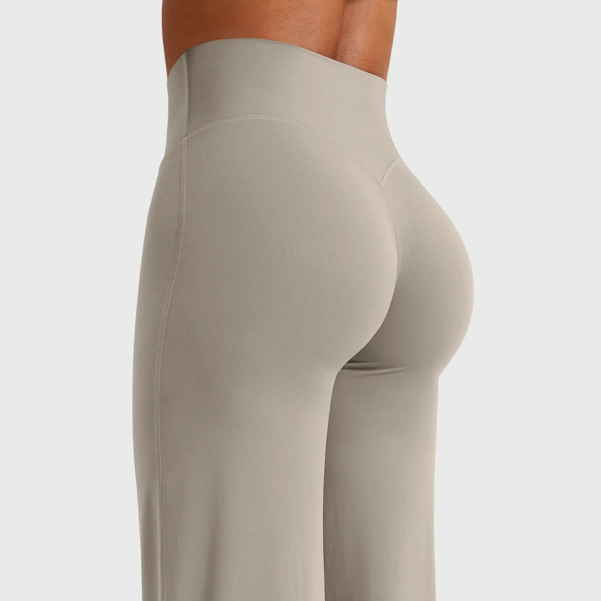 High-Waisted Straight Leg Yoga Leggings in Charcoal Brown