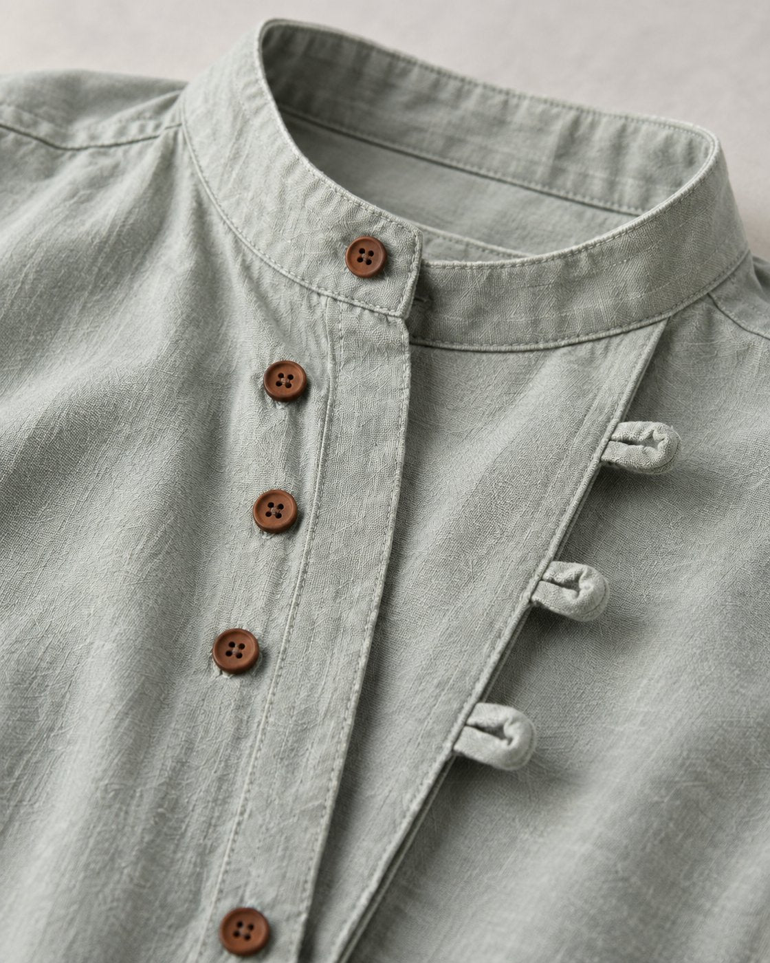 Pomence™ Soft-Touch Band Collar Shirt