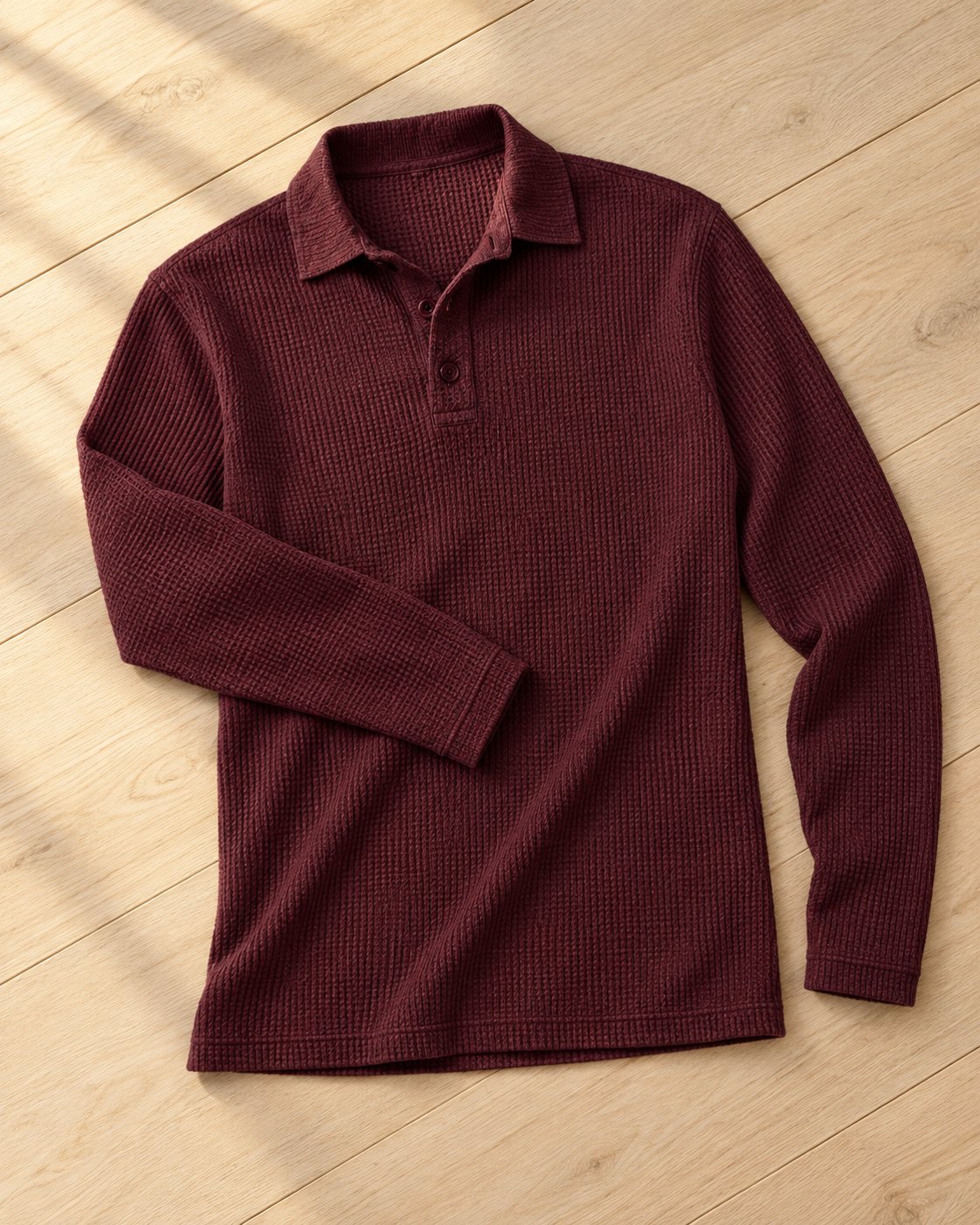 Pomence™ Long Sleeve Textured Polo