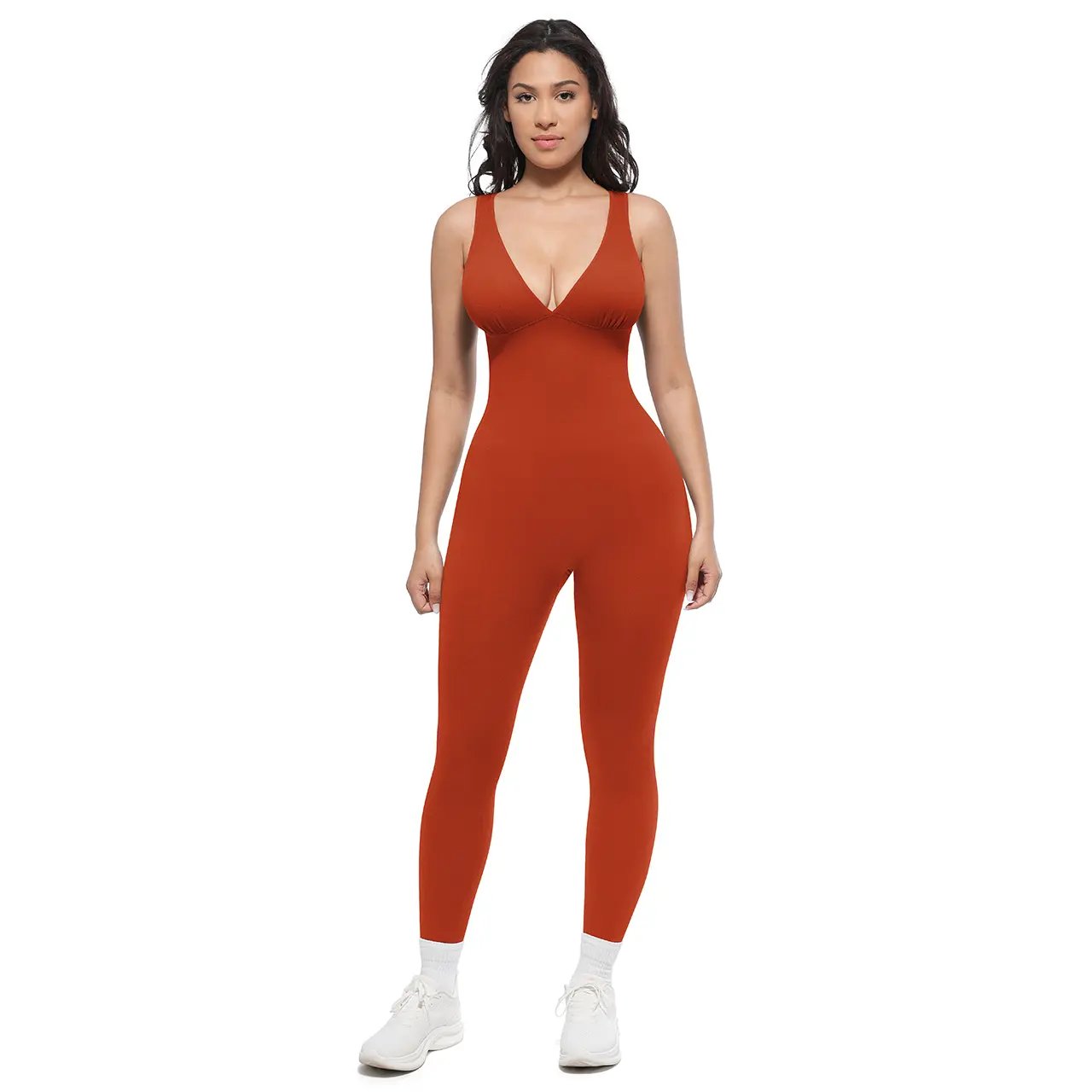 Pomence Women's Deep V Compression Shapewear Jumpsuit
