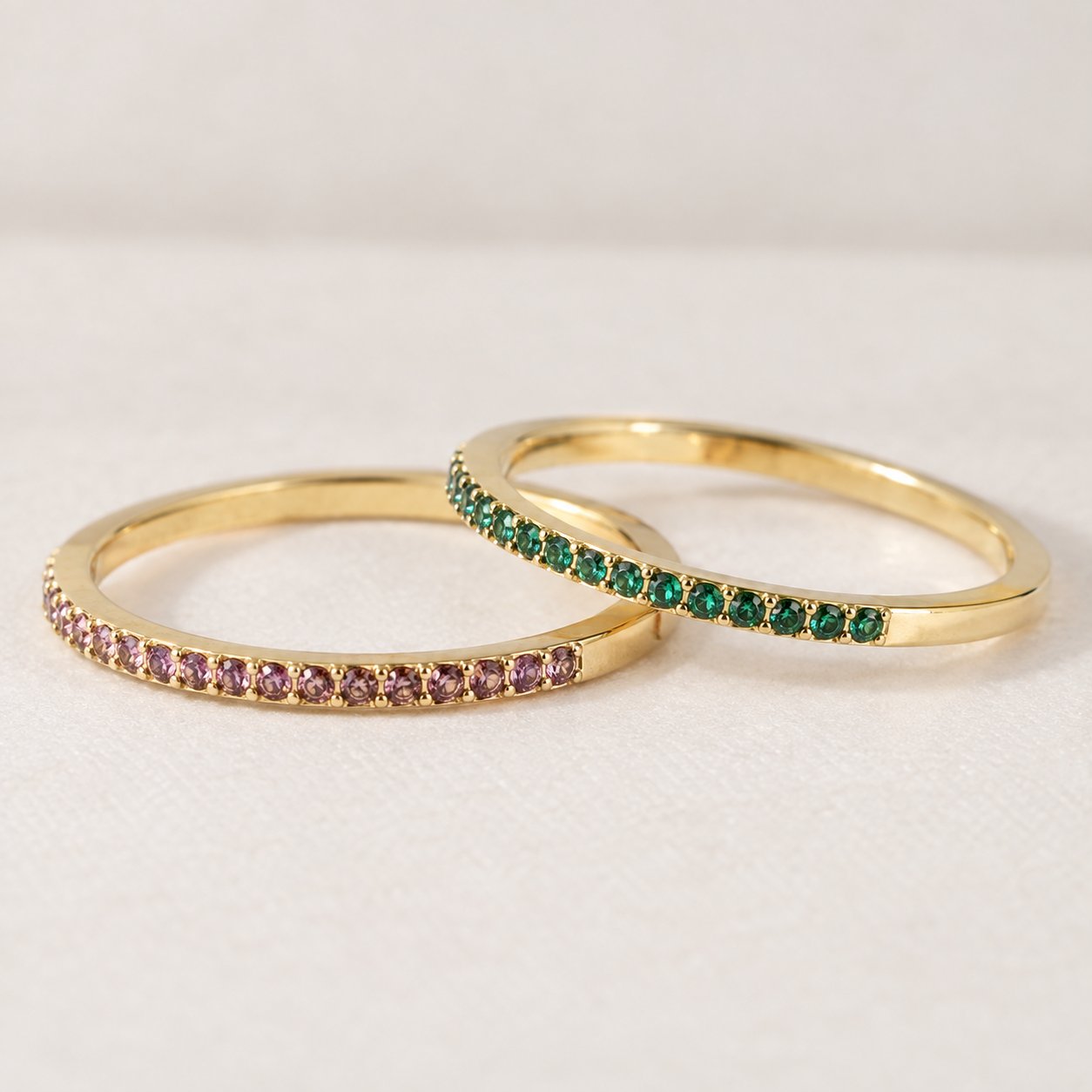 Macro view of the polished yellow gold tone finish along the band