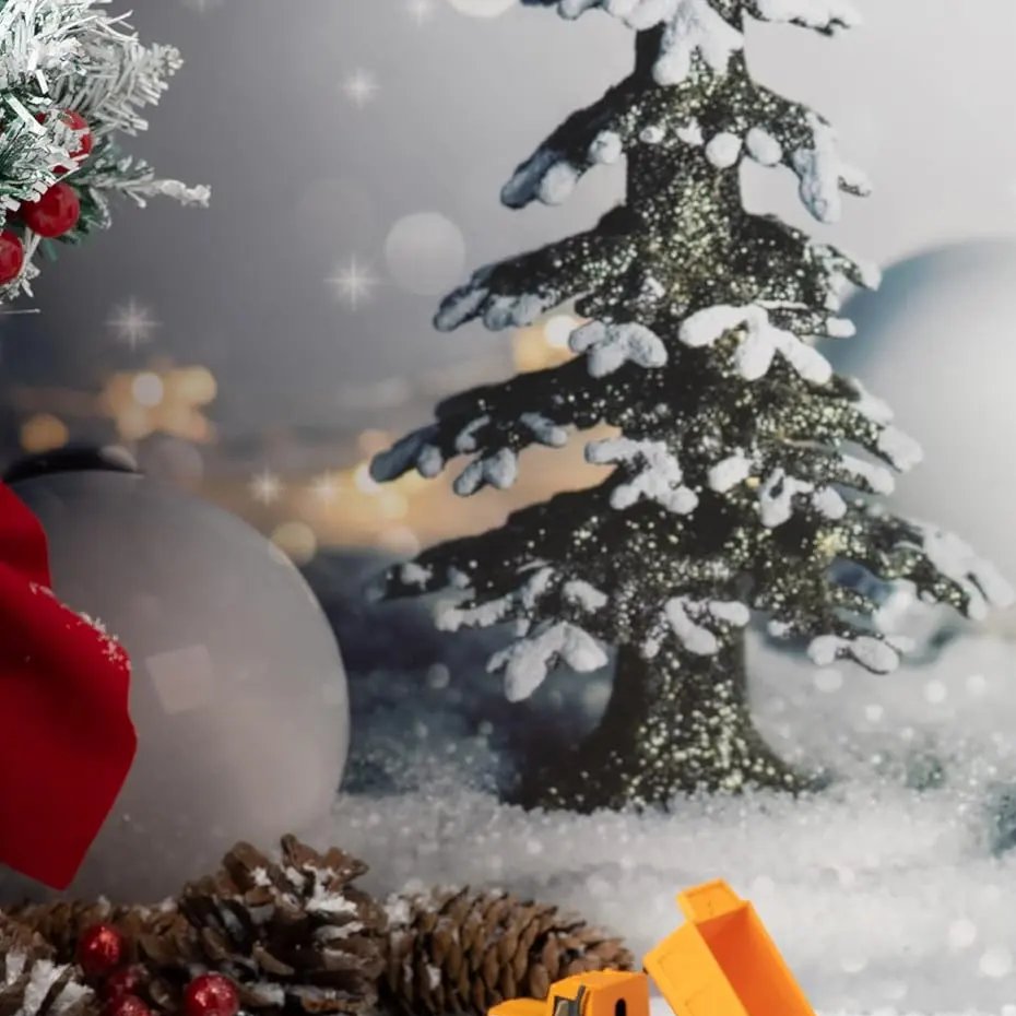 Holiday countdown scene with the die-cast advent calendar vehicles