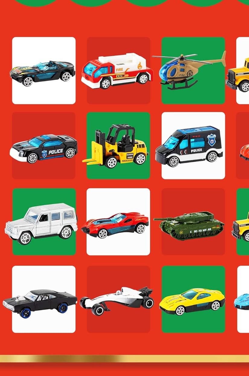 Pomence Diecast Cars Advent Calendar, 24 hidden daily vehicles