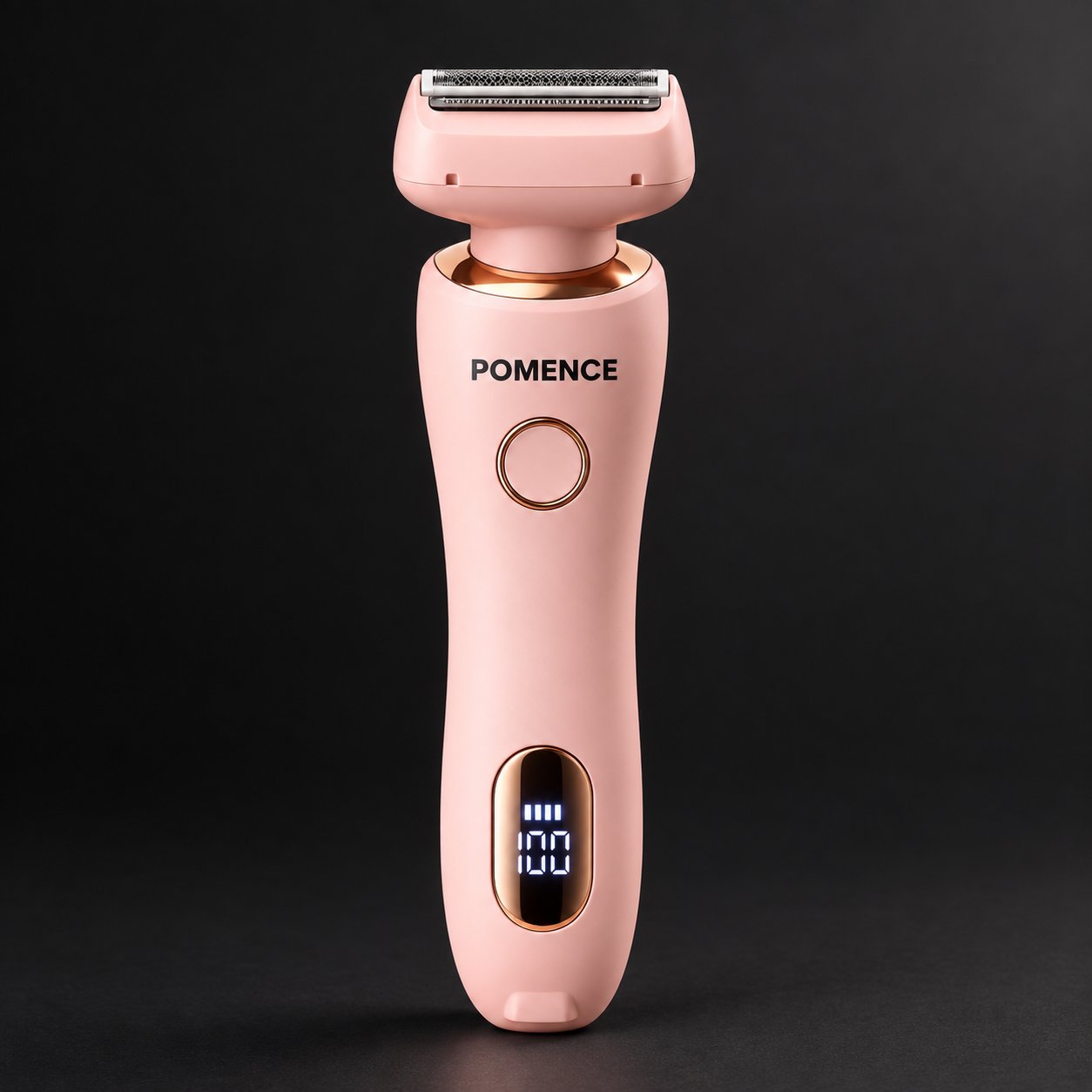The Pomence Painless Hair Removal Shaver standing on its own