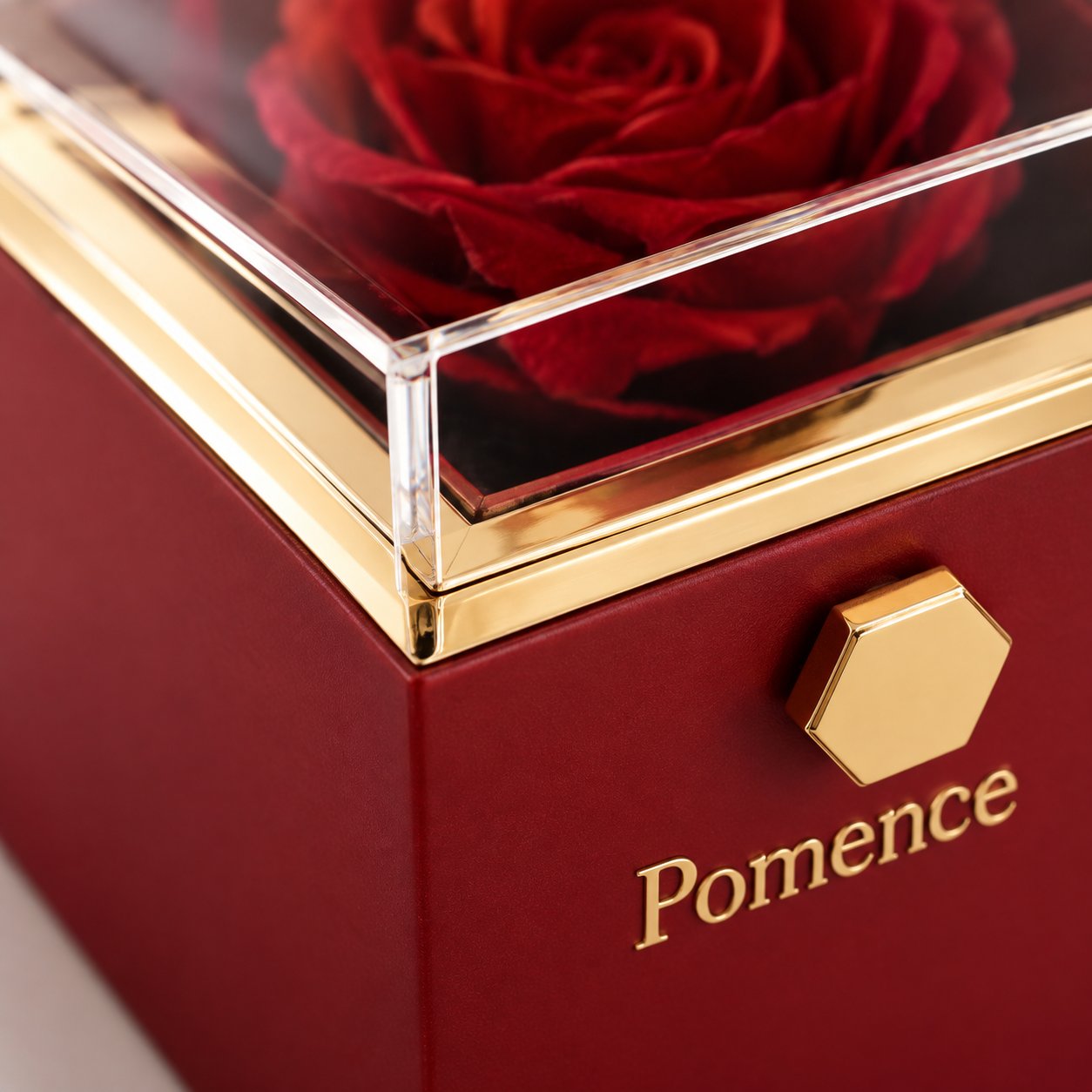 The necklace compartment inside the box