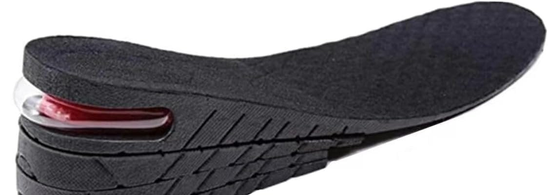 Close-up of the air-cushion heel pad inside a Pomence Height Boost Insole