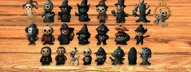 A roster of collectible horror-themed Halloween characters