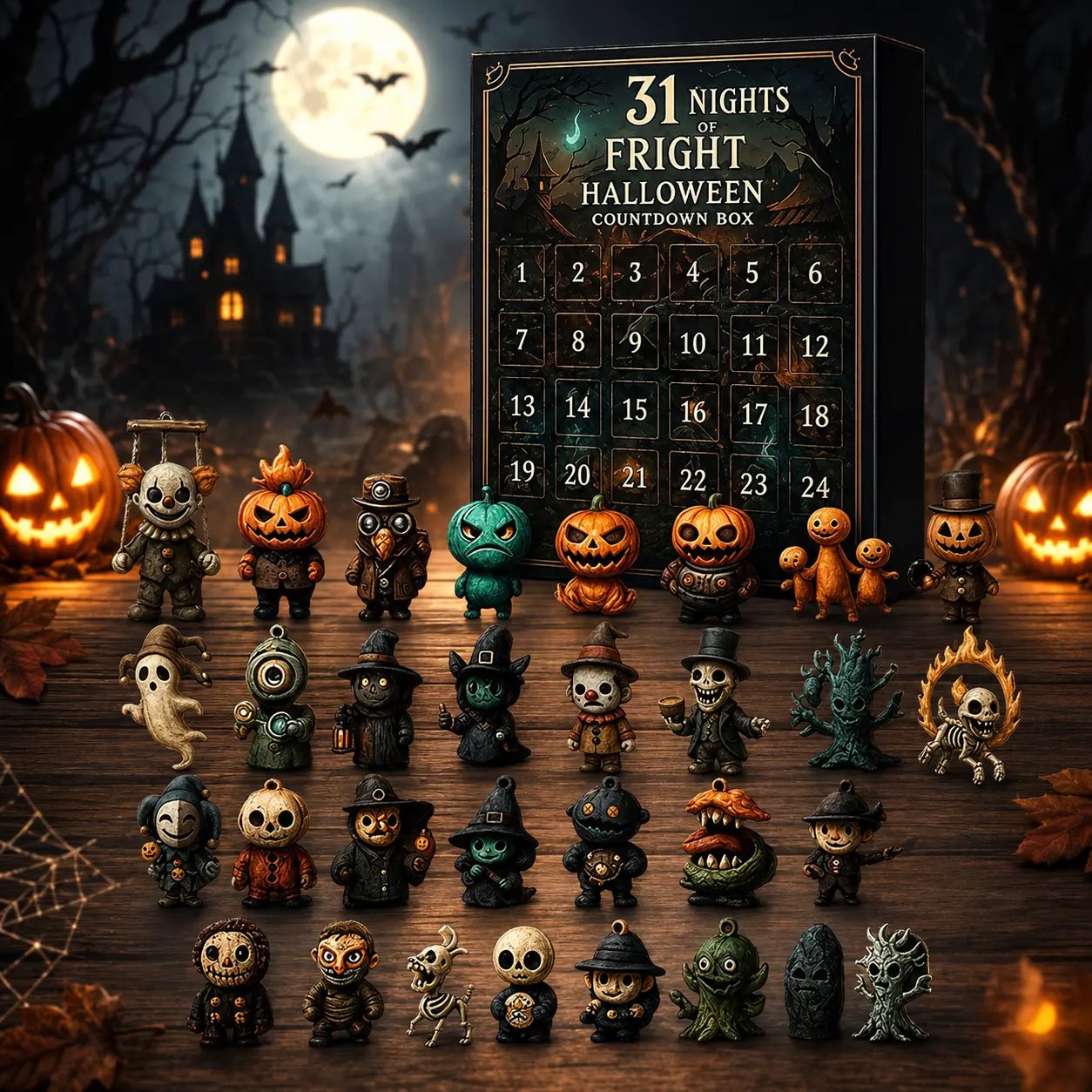 How it works: one mystery blind bag behind every numbered door, horror-themed collectibles