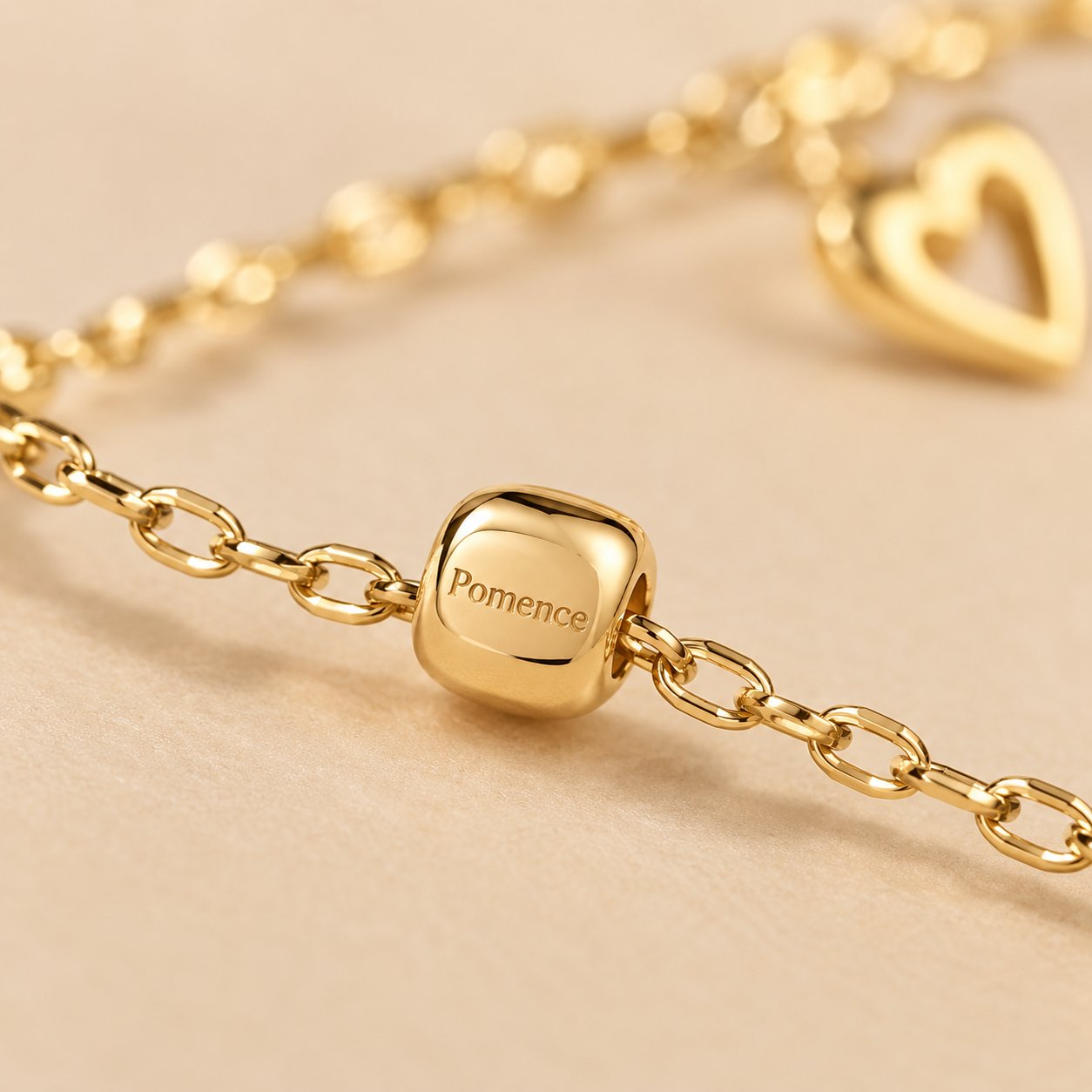 The gold-tone chain finish
