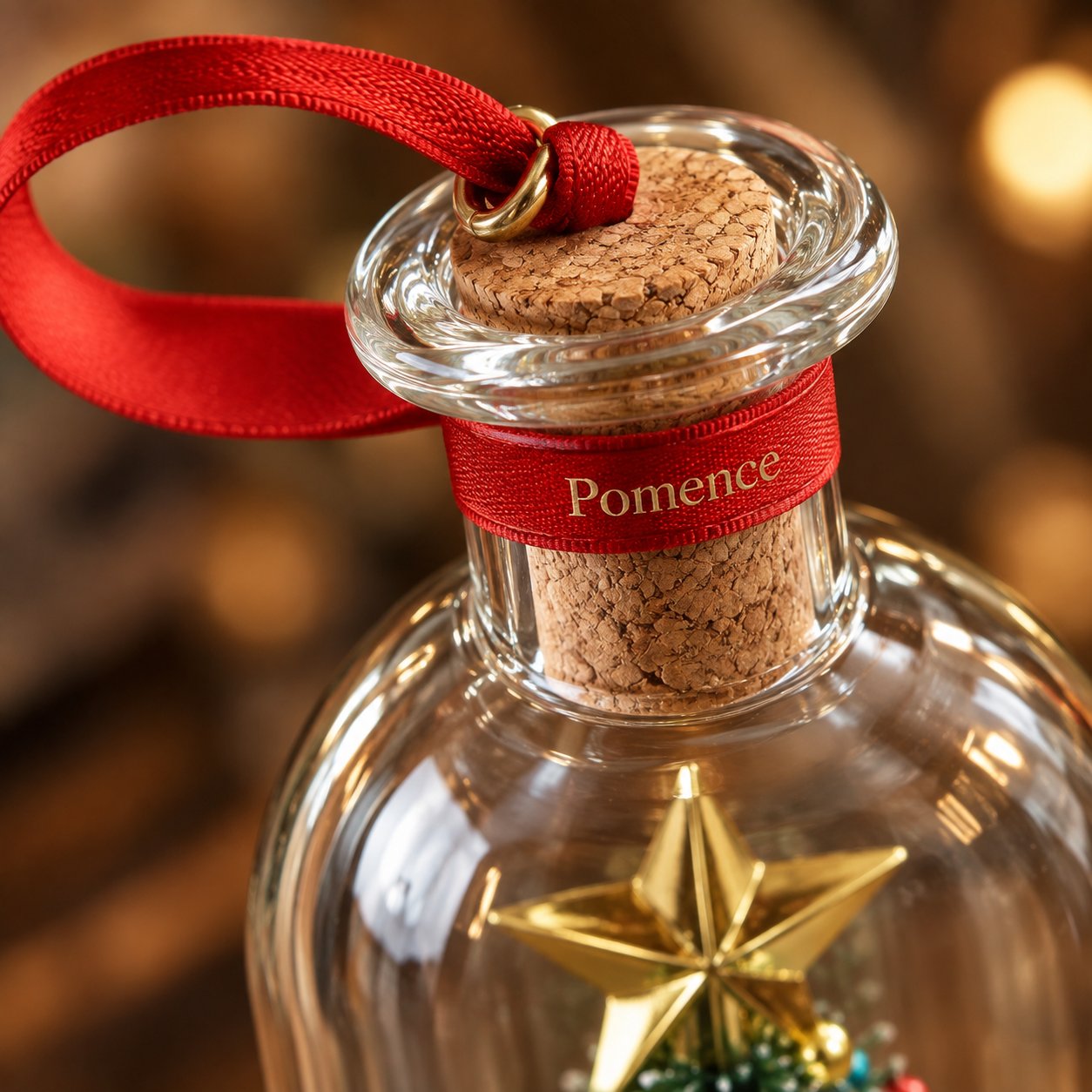 Glass bottle and natural cork