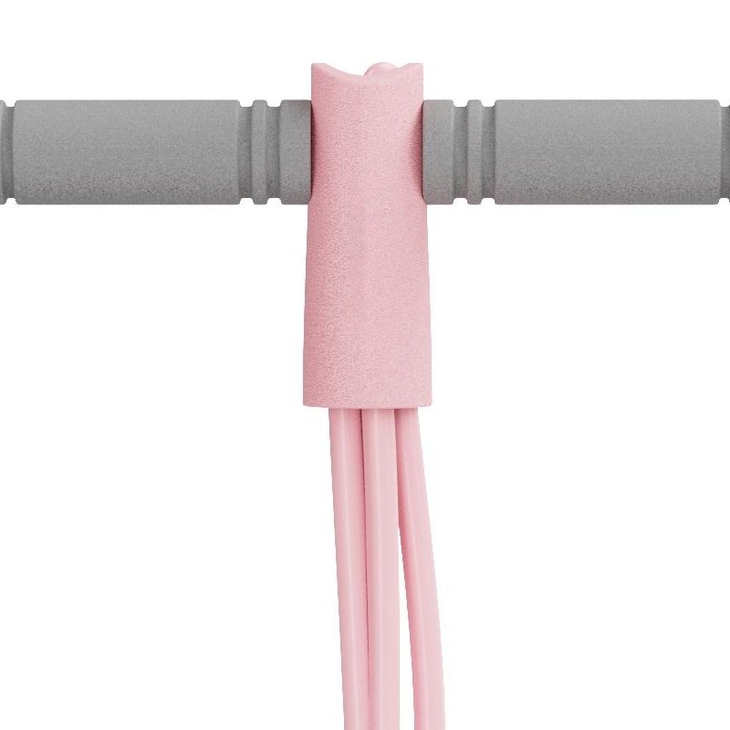 Close view of the gray foam handle bar of the Pomence Pedal Resistance Band
