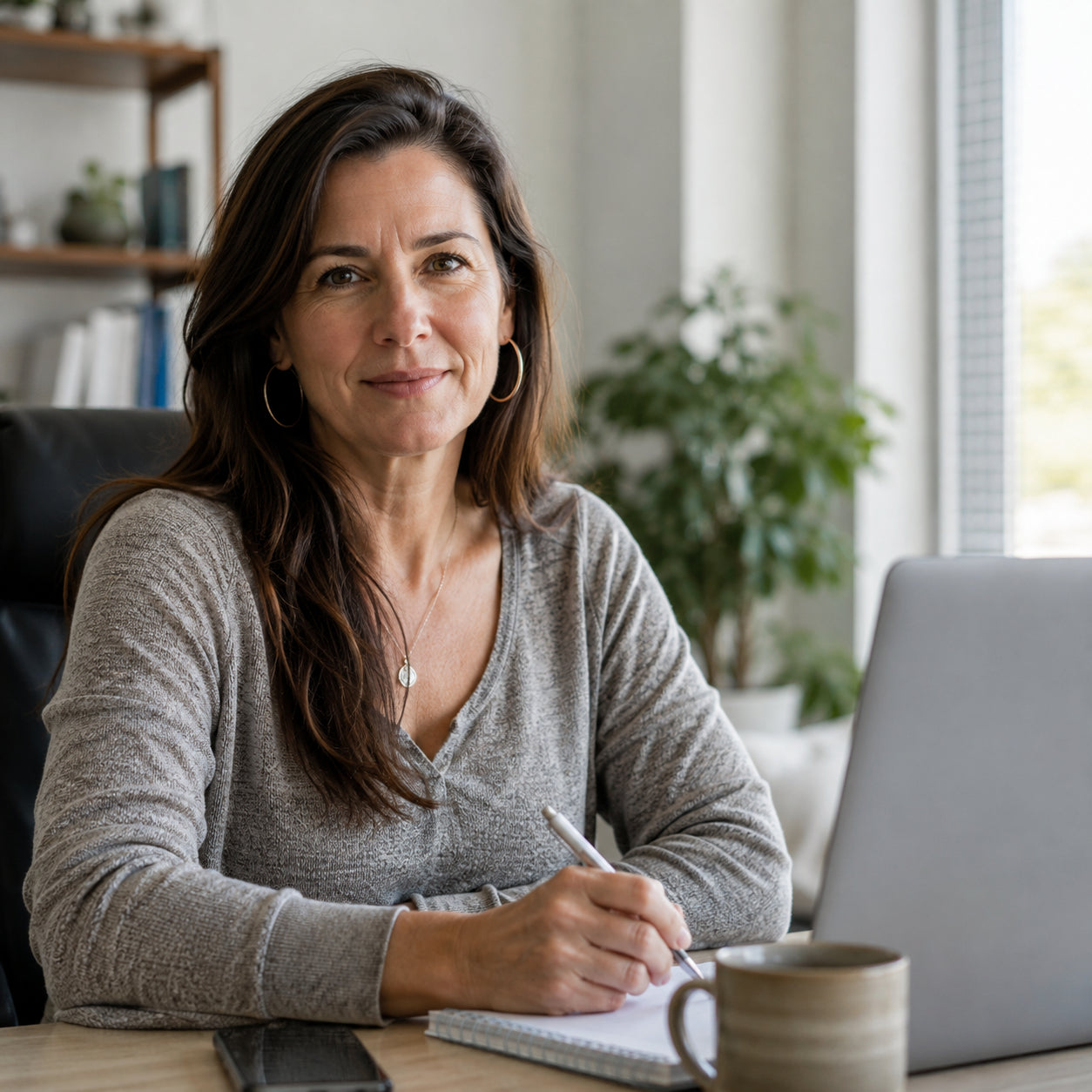 Woman feeling calm and steady in the afternoon