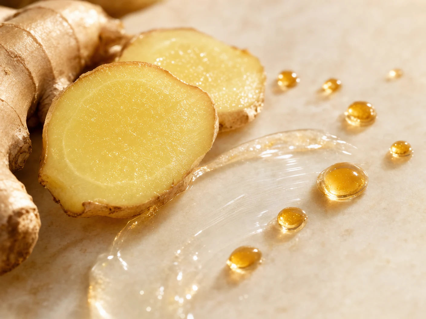 Ginger root oil and warm beauty botanicals
