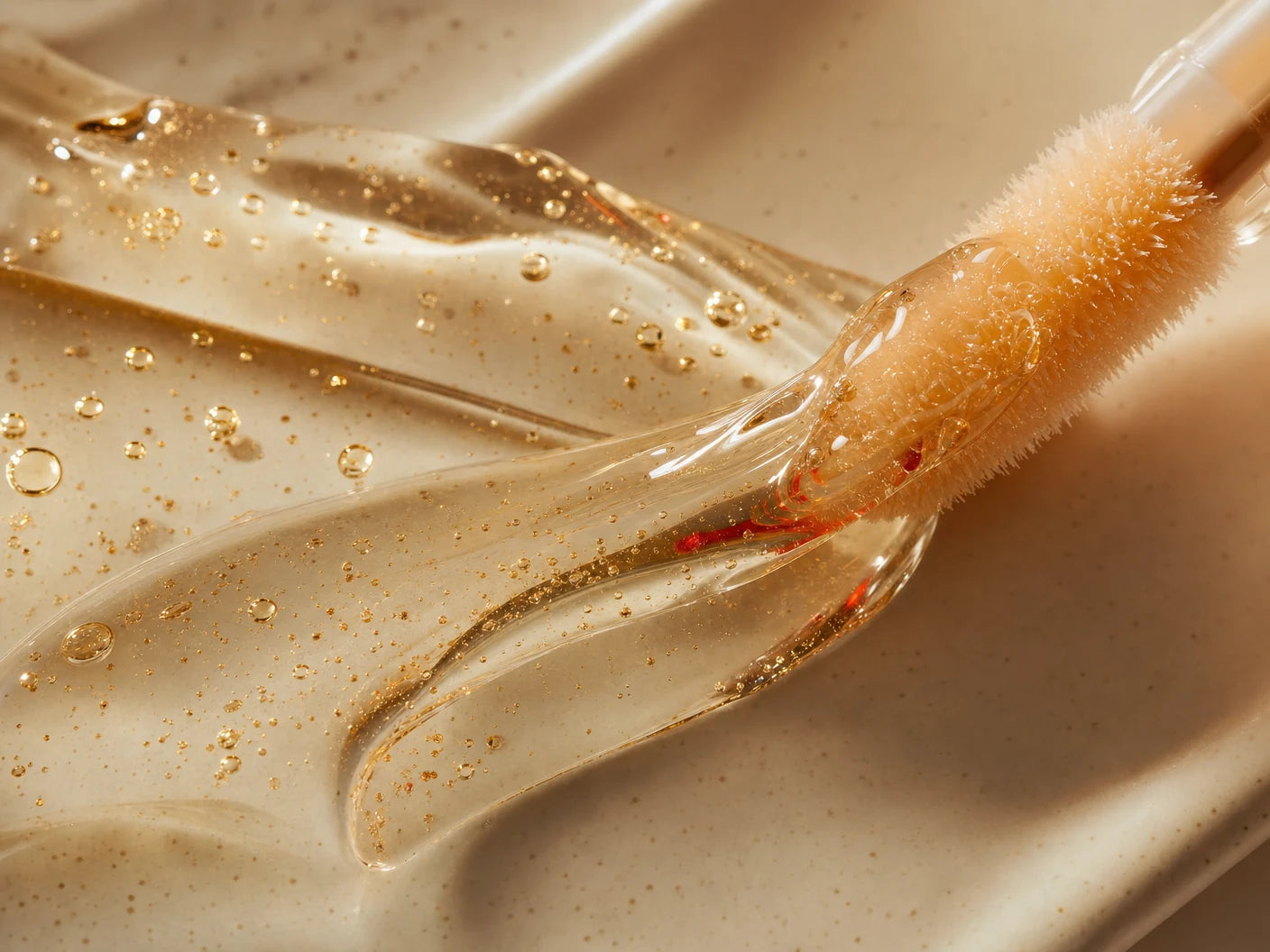 Capsicum fruit extract and glossy plumping texture
