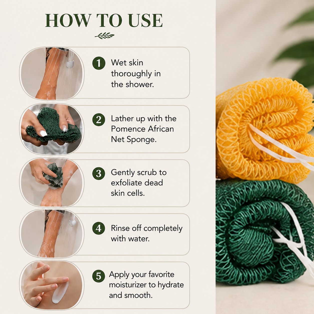 How to use: wet skin, lather up, scrub gently, rinse, moisturize