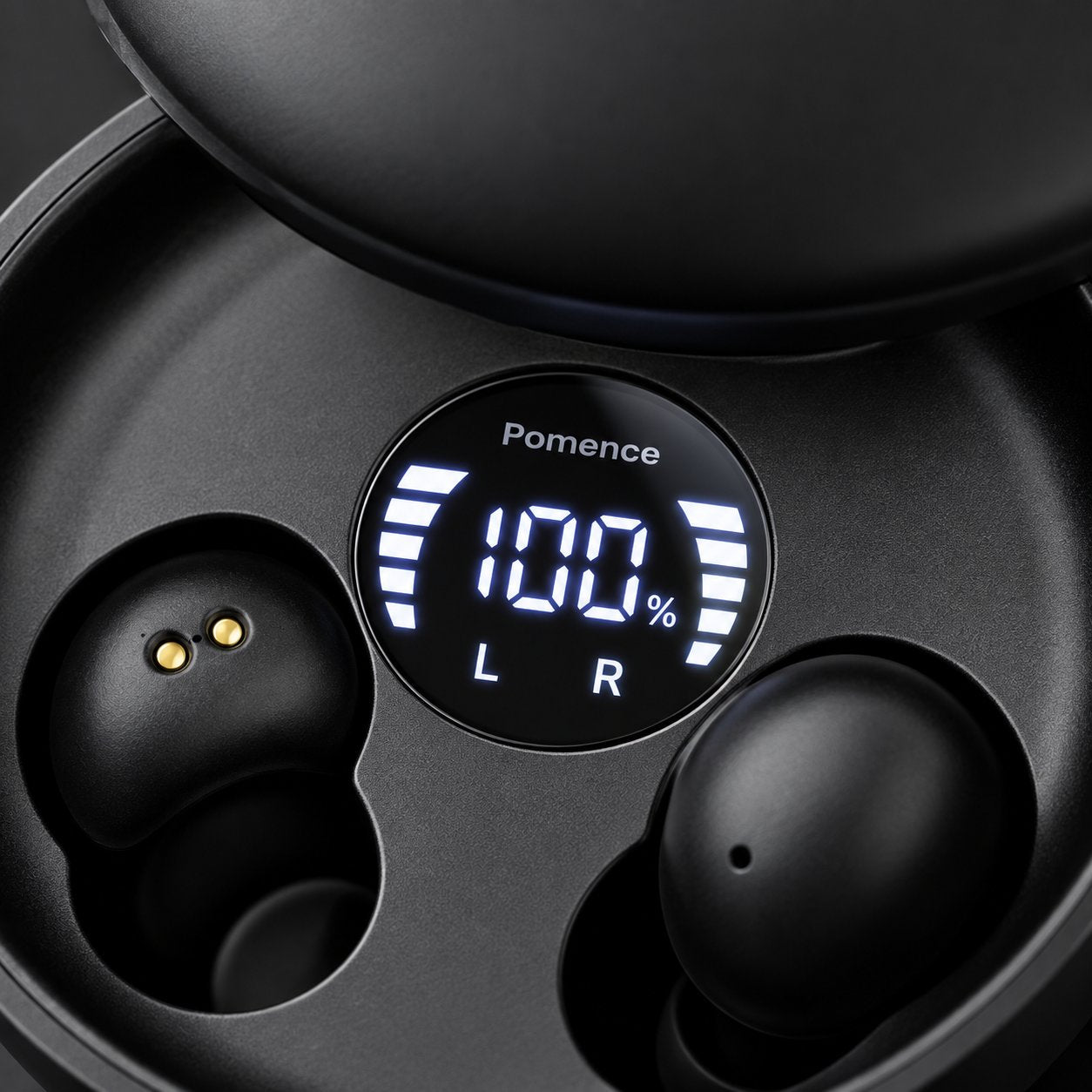 Close view of the stemless earbud