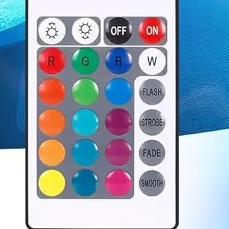 The 24 key remote with colour, brightness and mode buttons